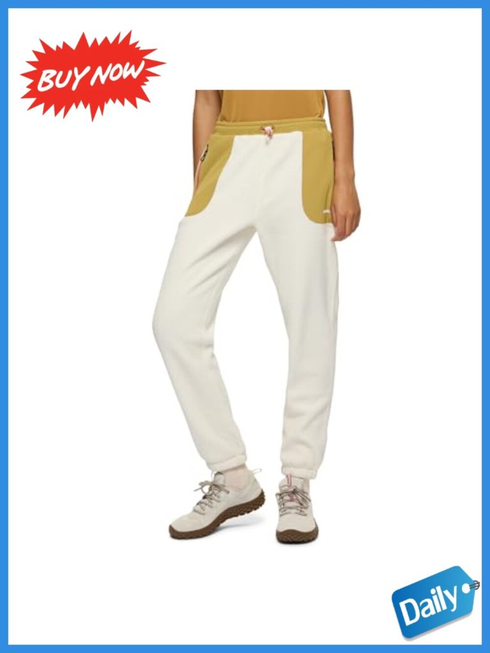 Womens Stretch Fleece Jogger Pants Tapered Zip Pockets Casual Outdoor